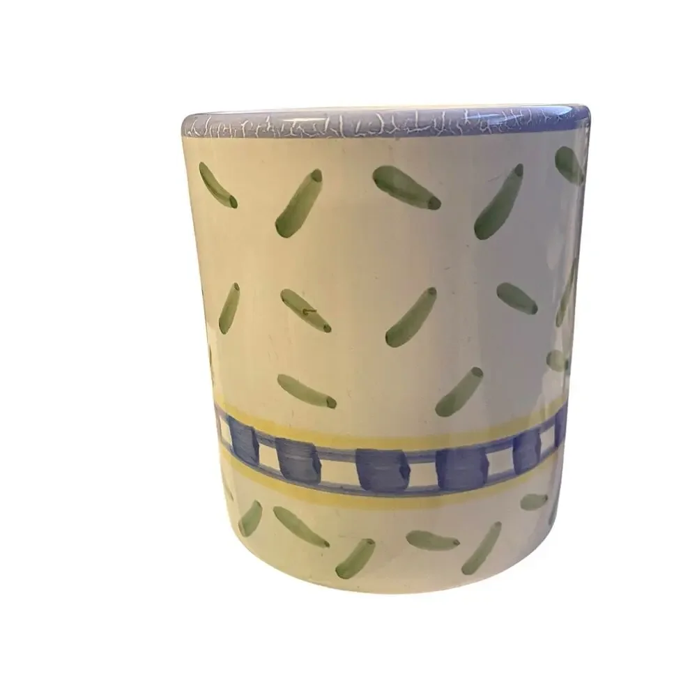 Williams-Sonoma Tournesol Mug Made in Italy Vintage 1998 Green Blue Yellow